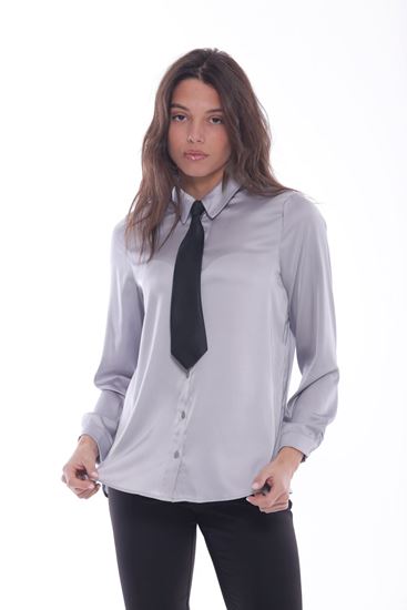 Immagine di mimi mua  art. MRAL-1754 - camicia in raso con cravatta